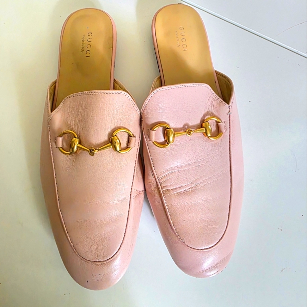 Gucci Pink Leather Women's Loafers